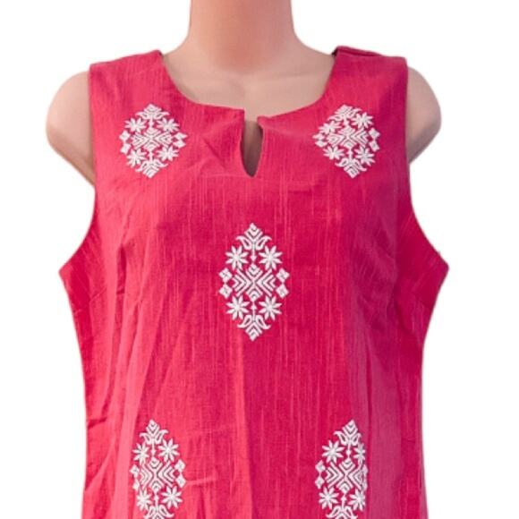 Monroe & Main Linen Blend Sleeveless Shift Resort Casual Church Party Maxi Dress - Picture 8 of 16